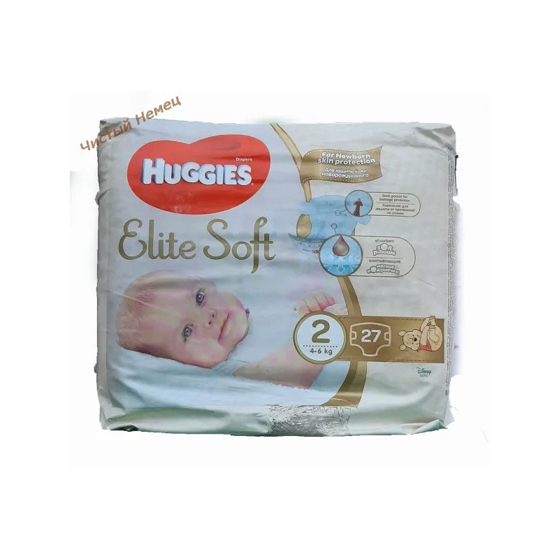 Huggies позгузн. элитсофт 2 (4-6 кг) 27 шт Elite Soft 