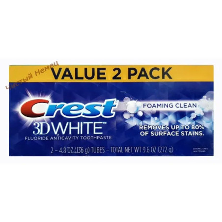 Crest 3D White (136 гр) Foaming Clean 