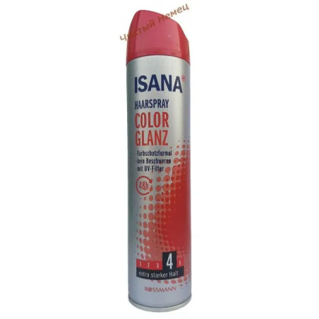 Rossmann Isana лак для волос (250 мл) Color Glanz 4 (48 ч)