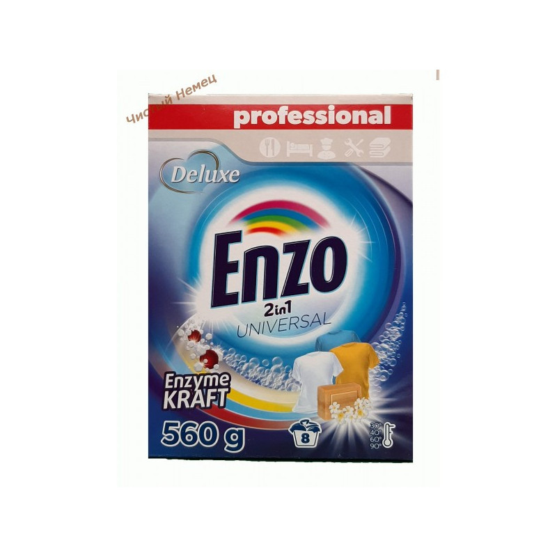 Deluxe Enzo порошок для стирки (560 г-8 ст) 2 в 1 Universal Enzyme Kraft