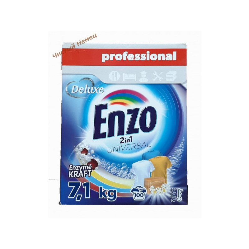 Deluxe Enzo порошок для стирки (7 кг-100 ст) 2 в 1 Universal Enzyme Kraft