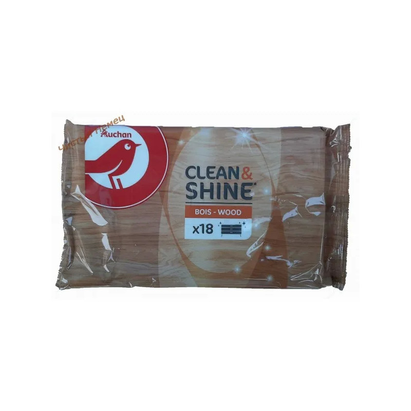 Auchan салфетки для мебели (18 шт) Clean&Shine Франция