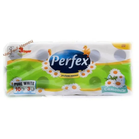 Perfex туалетная бумага (3-х слойная-10 шт.) Camomile