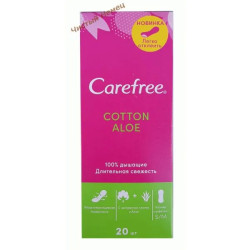 Carefree прокладки ежедневные (20 шт) Cotton Алоэ 