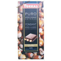 Черный шоколад TORRAS с фундуком без глютена 200 г.Испания