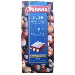 Молочный шоколад с фундуком  без глютена Torras chocolate con leche avellanas tableta de 200 g.Испания