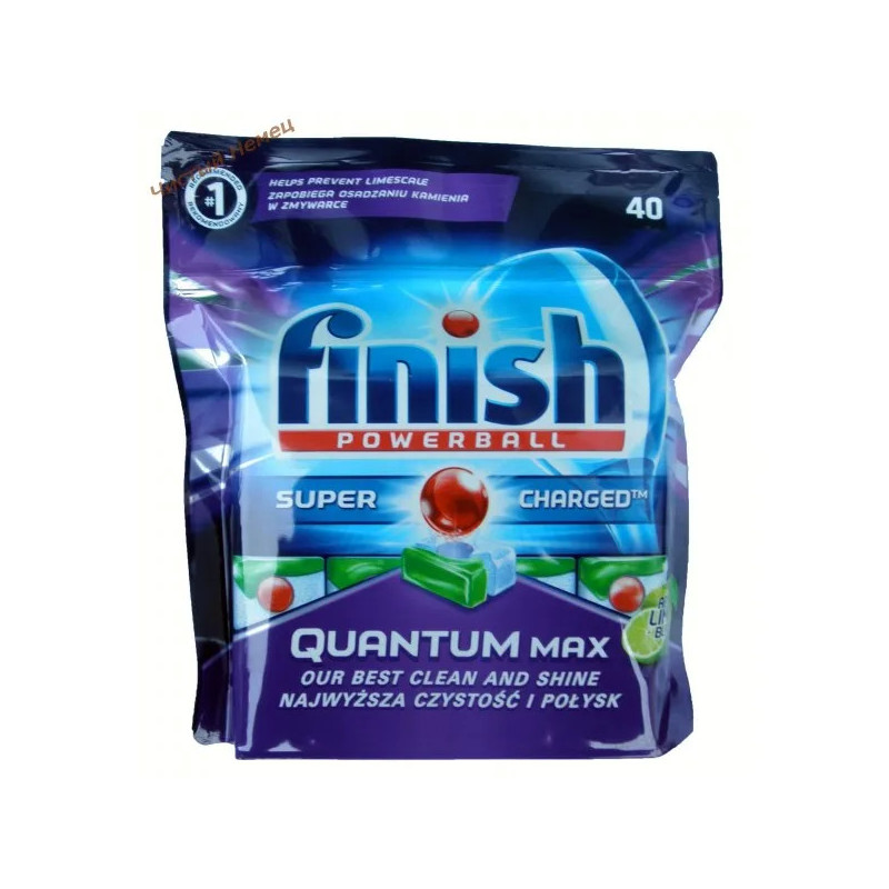 Finish Quantum Max Super apple lime таблетки для посудомоечной машины (40 шт) Венгрия