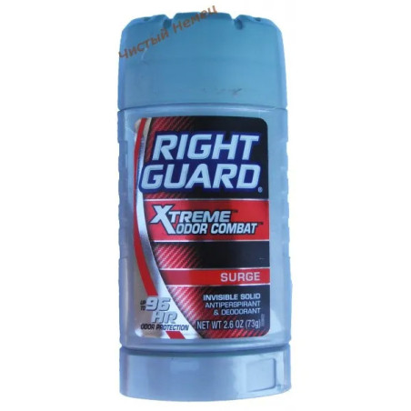 Right Guard Xtreme твердый дезодорант мужской Odor Combat Surge 96 ч (73 g) USA